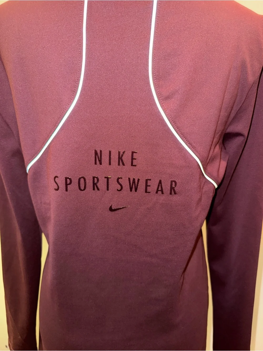 Nike Sportswear women's long-sleeve dress in “Burgundy Crush”, size L, NWT